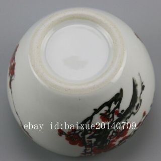 China old hand - carved porcelain famille rose glaze plum blossom pattern wash c01 4