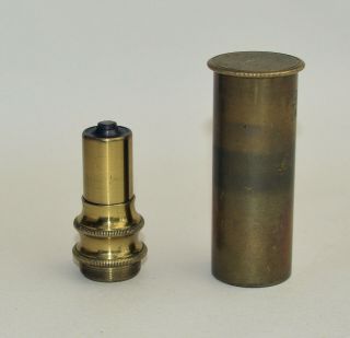 1 1/2 & 3/4 Inch Large Objective Lens In Can For Brass Microscope.