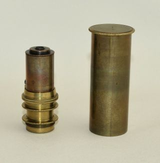 1/4 Inch Large Objective Correction Collar Lens In Can For Brass Microscope.