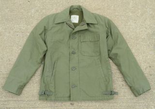 Vintage 1960s Us Navy A - 2 Permeable Cold Weather Work/deck Jacket (size Small)