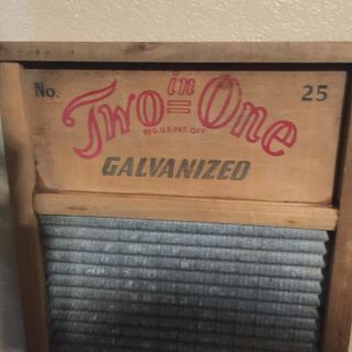 Vintage Carolina Washboard Co.  Two In One HardWood & Galvanized Raleigh N.  C. 2