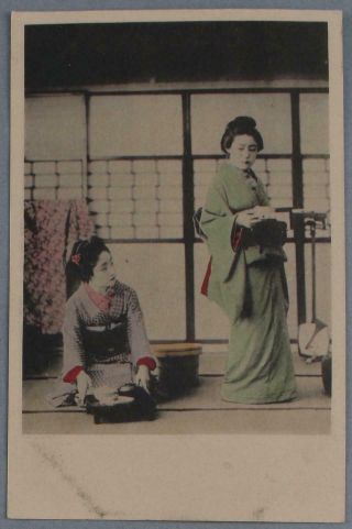 16 Antique Early 20thC Hand Colored Photograph Postcards Japanese Geisha Woman 4