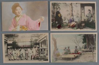 16 Antique Early 20thC Hand Colored Photograph Postcards Japanese Geisha Woman 8