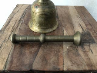 Antique Thick Solid Brass Mortar And Pestle Set Apothecary Medicine Pharmacy 2