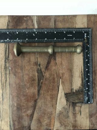 Antique Thick Solid Brass Mortar And Pestle Set Apothecary Medicine Pharmacy 4