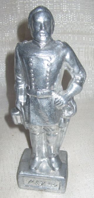 Confederate Civil War General Robert E.  Lee Statue Sanded Aluminum 7 - 3/4 " Tall