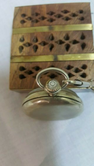 Vtg rare Cortebert Rolex pocket watch incabolic cal 616 chain & wood box 4