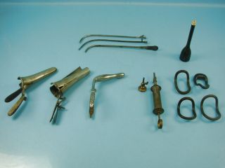Early Tiemann Co.  Surgical Civil War Era Ob Gyn Medical Tools Syringe Pessary