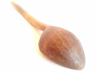 14,  " Antique Primitive Hand Carved Large Spoon Ladle Scoop 1pc Wood Patina