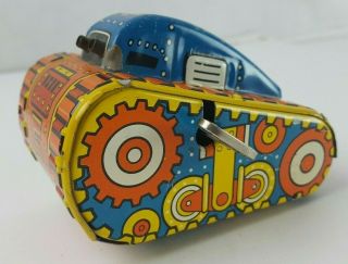 Vtg 1940 ' s Louis Marx Tin Wind Up Toy Flip Over Tank No 5 3