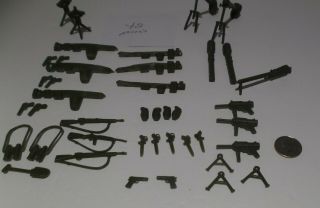 Vintage Marx Navarone Play Set Of 42 Green Weapons/accessorys Loose
