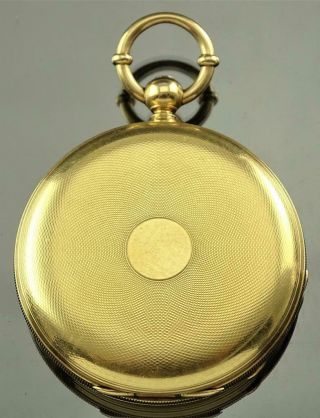 VERY RARE WALTHAM APPLETON TRACY FOGG ' S PATENT 18K GOLD HUNTER POCKET WATCH 1871 3