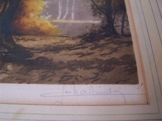 RARE Antique Jean Joseph CHABRIDON Artist Proof Etching Park Versailles France 3