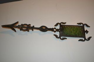 ANTIQUE CAST IRON LIGHTNING ROD GLASS INSERT DIRECTIONAL ARROW WEATHER VANE 4