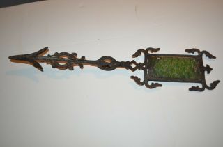 ANTIQUE CAST IRON LIGHTNING ROD GLASS INSERT DIRECTIONAL ARROW WEATHER VANE 5