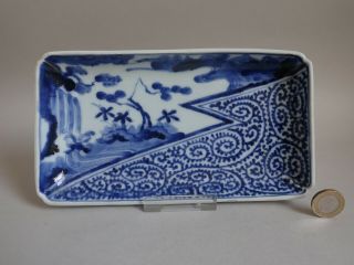 Arita Imari Blue & White Sansui and Tako - karakusa Dish c.  1750 No 1 2