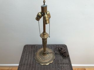Antique Edward Miller & Co Ornate Cast Bronze Table Lamp 22.  75”