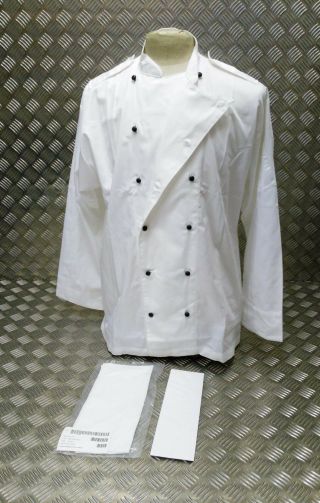 British Royal Navy Chefs Whites Top Neckerchief & Hat Set - All Sizes