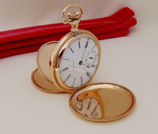 1905 Waltham 15 Jewels Pocket Watch In 14 K Gold Filled Hunter Case - 16s - Runs