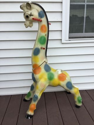 Vintage 1960s Polka Dot Giraffe Coat Rack Blow Mold Sun Rubber Edward Mobley
