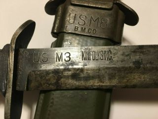 Us Wwii Kinfolks M - 3 Fighting Knife And Scabbard
