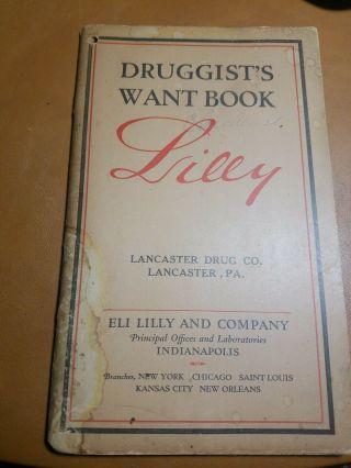 Vintage 1927 Eli Lilly Drug Company Lilly " S Druggists 