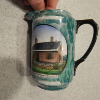 Jennie Wade House Gettysburg,  Pa Penn Pennsylvania Souvenir Pitcher Circa 1915