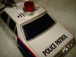 Vintage Tin Japan Friction Police Patrol Car Talking Speaking Version 6