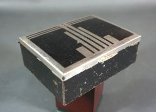 Art Deco French Geometric Design Jewelry Trinket Casket Box Tobacco Humidor Case