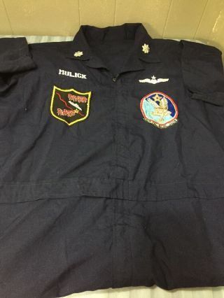 Airforce Pilot Mechanic Overall Jumpsuit With Patches And Pins
