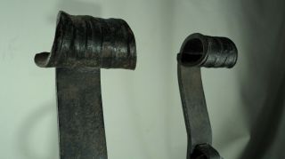 Old Pair Wrought Andirons arts crafts craftsman mission 5