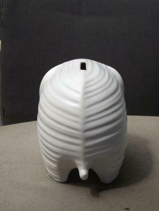 Johnathan Adler Mid Century Modern White Ceramic Elephant Bank with Stopper 3