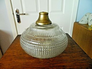 Clear Textured Glass Font Or Reservoir For Oil Lamp