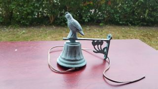 Vintage Bronze Door Bell With Bird And Patina Home Decor