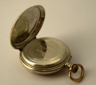 Antique 1900s German Silver and Gold Fob Pocket Watch Needs Work 5