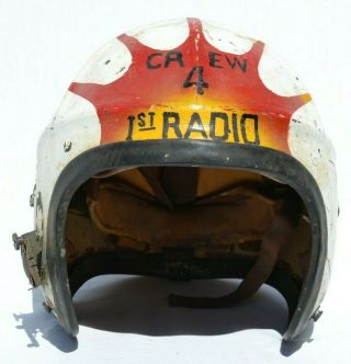 Us Jet Pilot Helmet H - 4 Medium Gentex Air Force Painted 1st Radio Unit Insignia