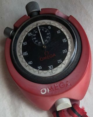 Omega Stop Pocket Watch Open Face Steel Case 54 Mm.  In Diameter