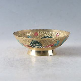 Chinese Cloisonne Handmade Peacock Pattern Bowl Lzj001