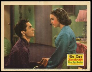 Rare Vintage 1939 Linda Darnell In Day - Time Wife Color Lobby Card Fine