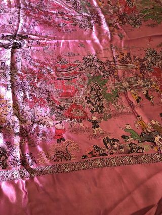 Large Vintage Chinese Table Cloth Stunning