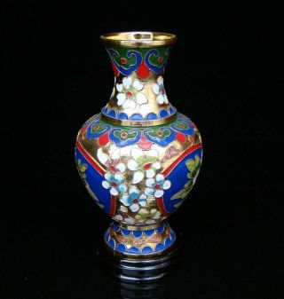 150mm Collectible Handmade Brass Cloisonne Enamel Vase Flower Deco Art 3
