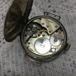 Antique Fleurier Pocket Watch WW2 Trench Watch 925 Silver Case Running 33mm 2