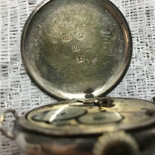 Antique Fleurier Pocket Watch WW2 Trench Watch 925 Silver Case Running 33mm 3