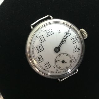 Antique Fleurier Pocket Watch WW2 Trench Watch 925 Silver Case Running 33mm 4