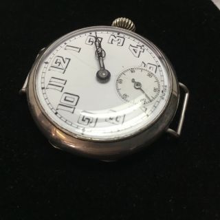 Antique Fleurier Pocket Watch WW2 Trench Watch 925 Silver Case Running 33mm 5