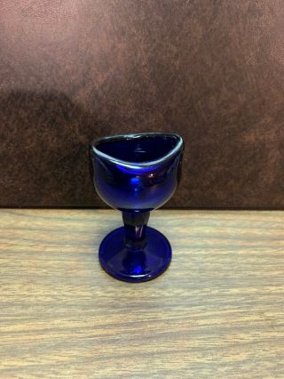 Cobalt Blue John Bull Eye Wash Cup Marked Patent 1917