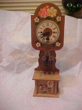 Vintage Miniature Heco German Grandfather Clock