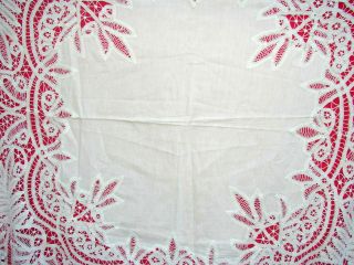Antique/vintage Battenburg Lace Tablecloth Square Approximately 54 " X 54 "