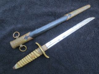 Ww2 Japanese Navy Officer Dagger Dirk And Scabbard