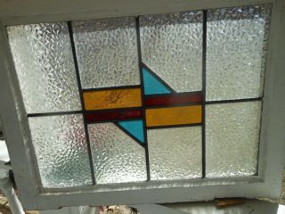 La 212c Lovely Older Leaded Stained Glass Window F/england 23 1/8 W X 18 T